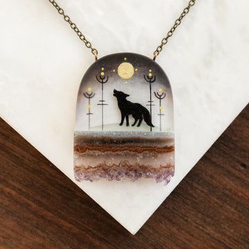 Wolf Crystal Necklace