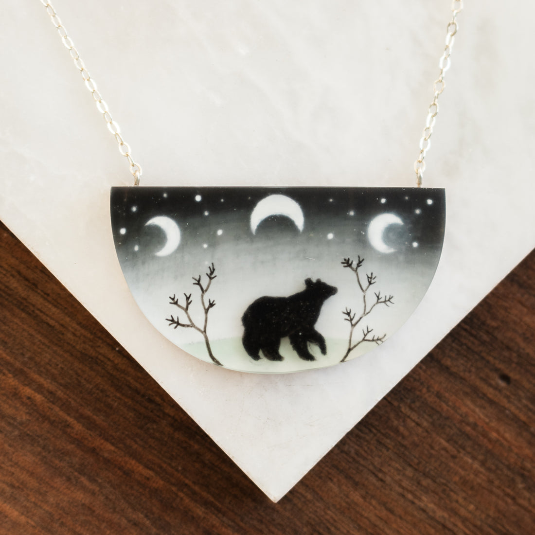 Spirit Bear Painted Necklace
