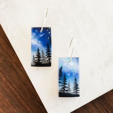 Northern Forest Painted Earrings