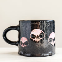 Six Pink Skull Black Mug