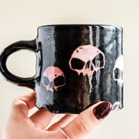 Six Pink Skull Black Mug