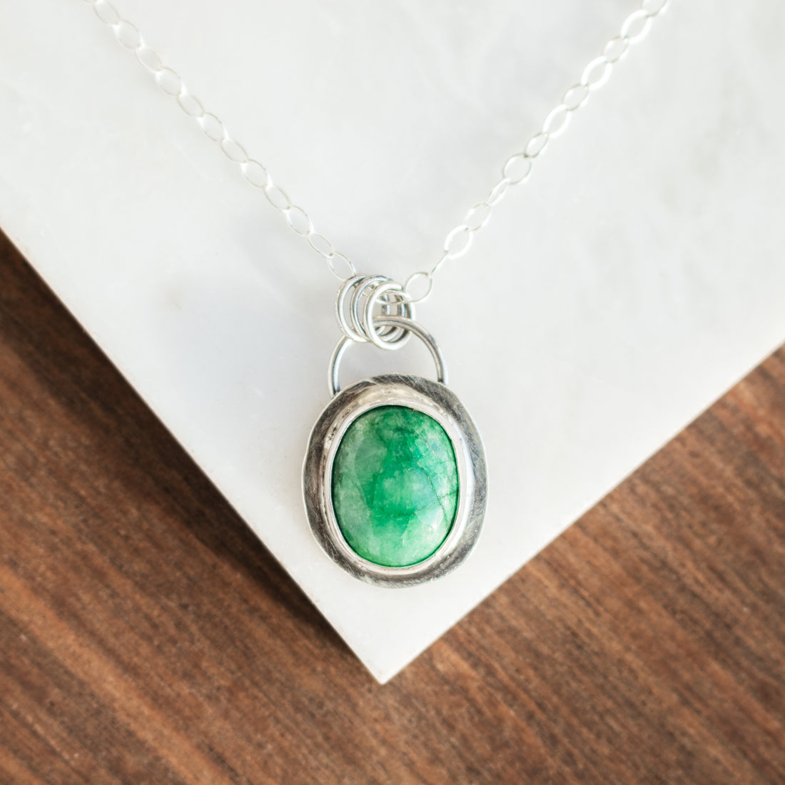 Rustic Emerald Necklace