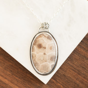 Large Petoskey Oval Necklace