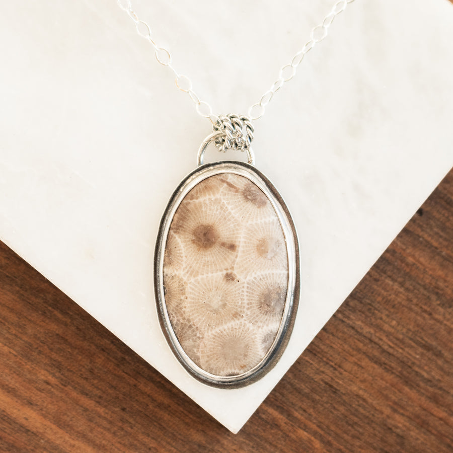 Large Petoskey Oval Necklace