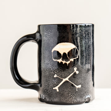 Triple Skull Crossbones Black Mug no.2