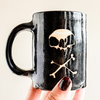 Triple Skull Crossbones Black Mug no.2