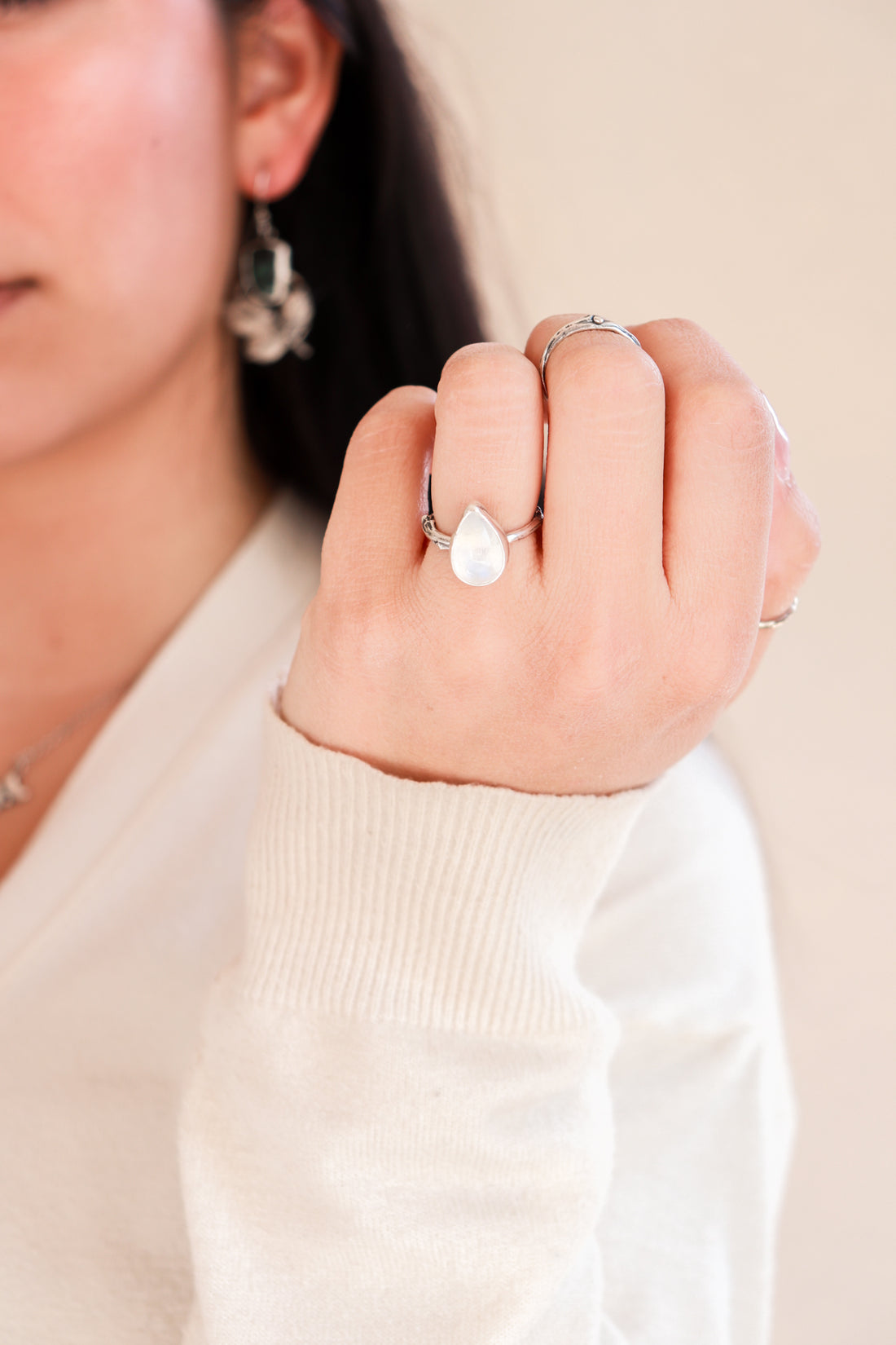 Size 6.5 | Moonstone Twig Ring