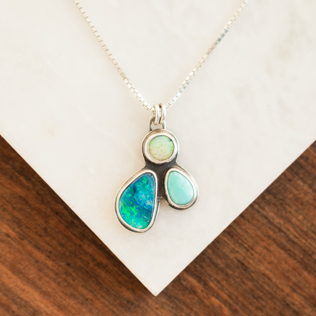 Opal Duo & Turquoise Stone Necklace