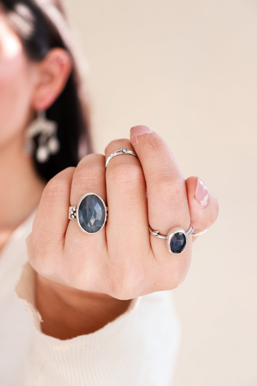 Size 7 | Sapphire Pebble Band Ring No.1