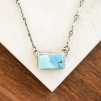 Rectangle Turquoise Pinned Chain Necklace