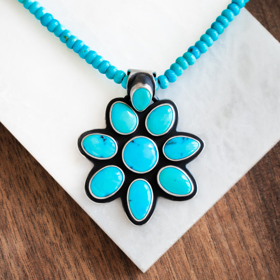 Sonoran Rose & Blue Ridge Turquoise Earth & Sky Necklace