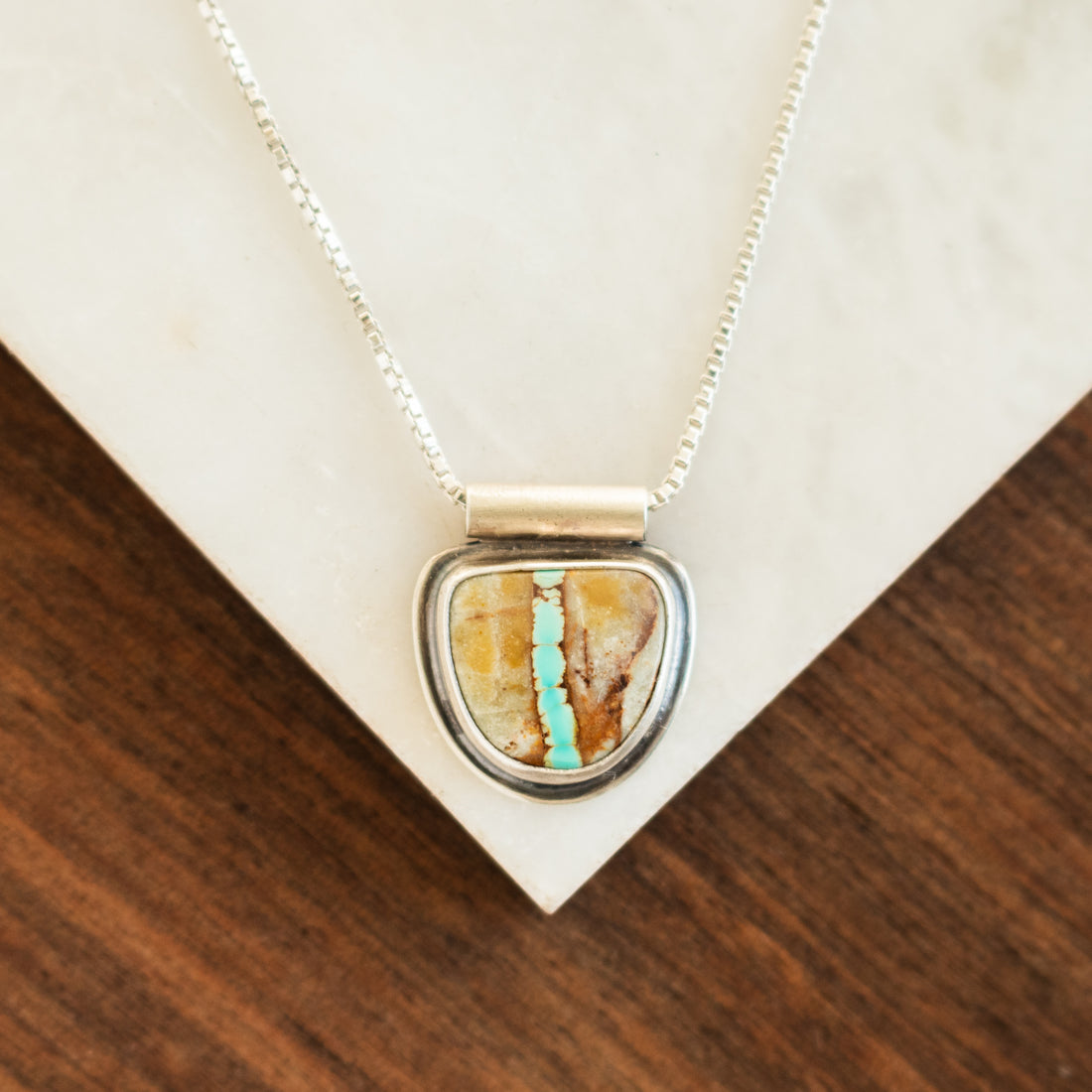 Half Moon Royston Ribbon Turquoise Necklace