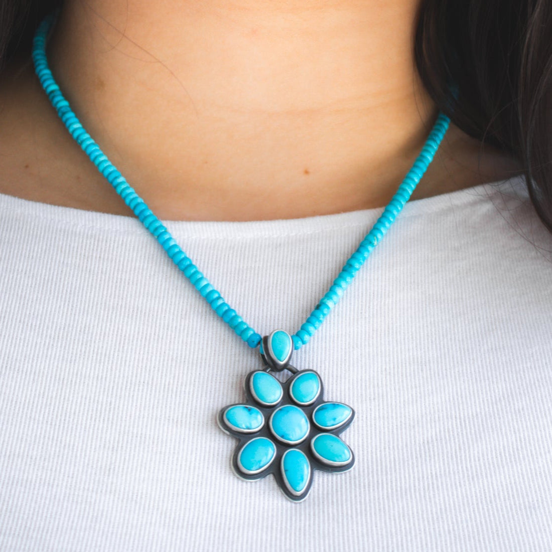 Sonoran Rose & Blue Ridge Turquoise Earth & Sky Necklace