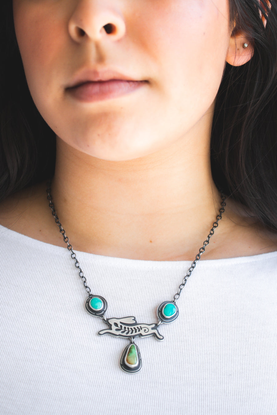 Turquoise Jackrabbit necklace