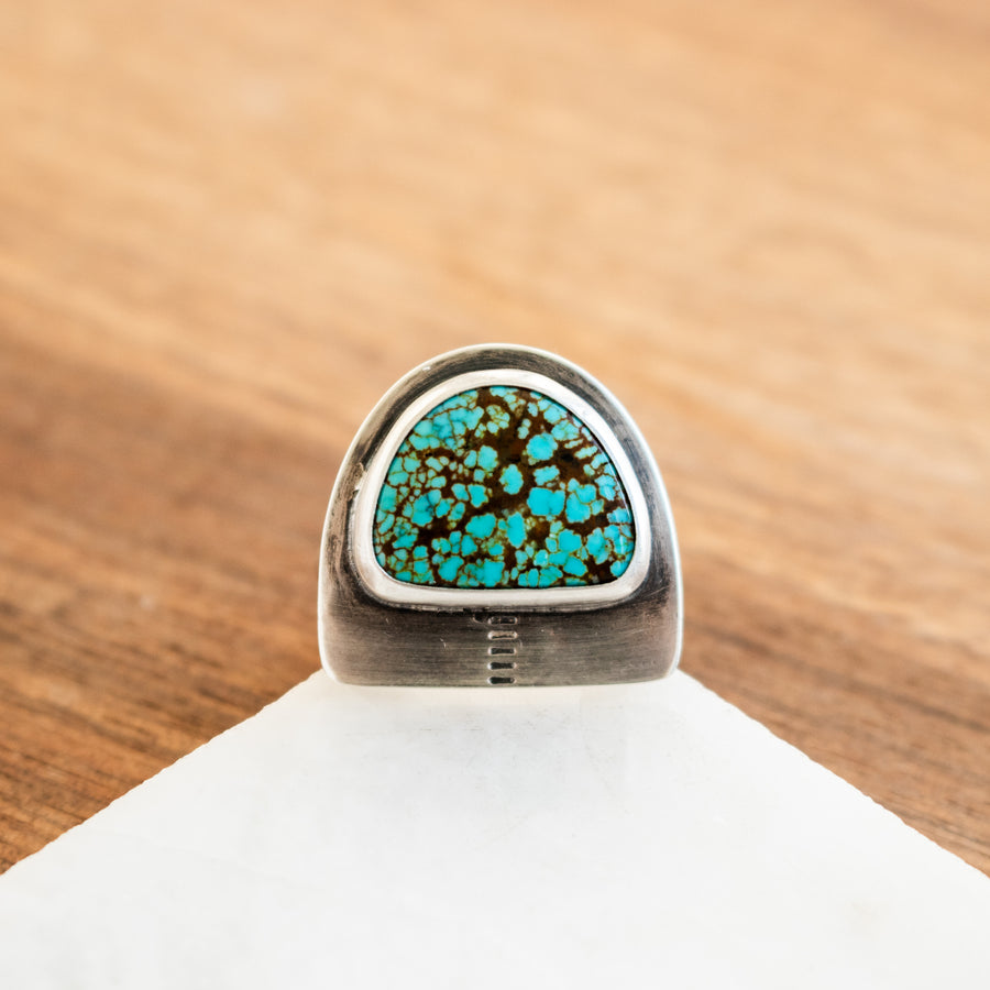 Size 7 | Half Moon Catalina Blue Turquoise Ring