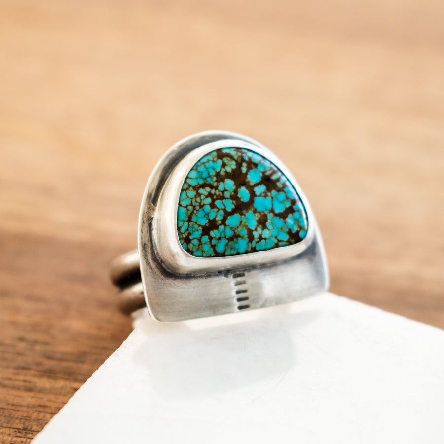 Size 7 | Half Moon Catalina Blue Turquoise Ring