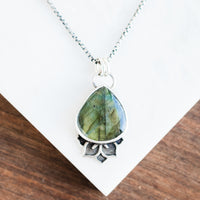 Small Labradorite Teardrop Meraki Necklace