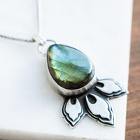 Labradorite Teardrop Purusha Necklace