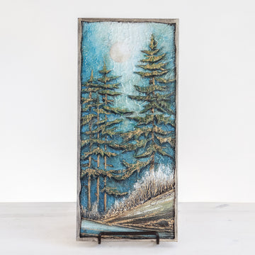 6x13 | Pine Tree Forest Edge | Blue