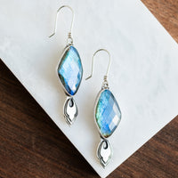 Faceted Labradorite Purusha Dangle Earrings
