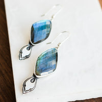 Faceted Labradorite Purusha Dangle Earrings