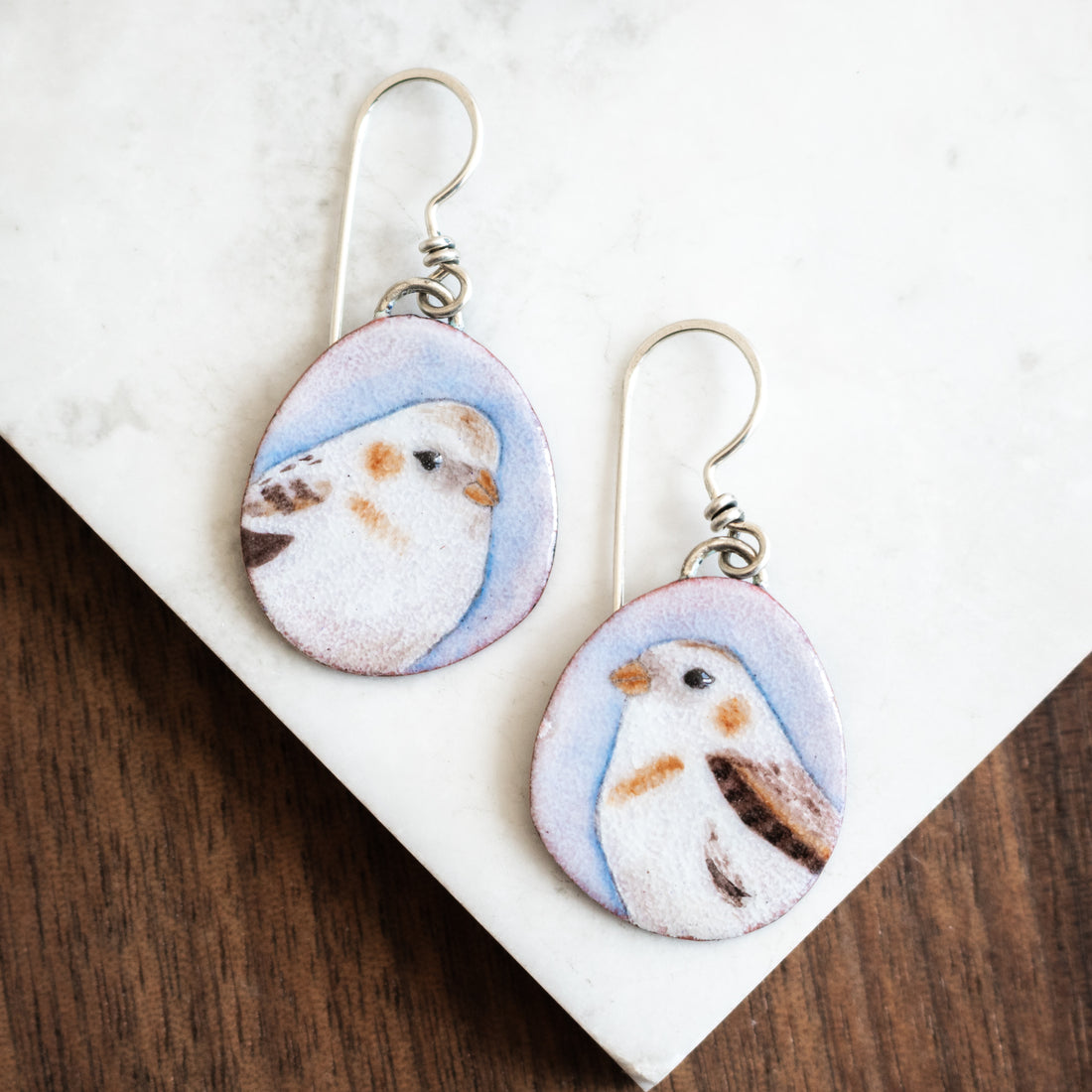 Snow Bunting Small Earrings