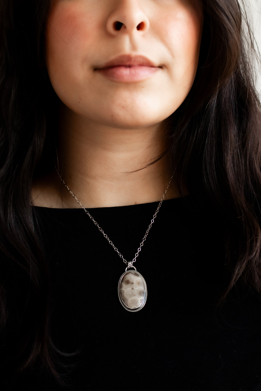 Large Petoskey Oval Necklace