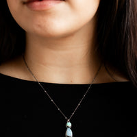 Turquoise & Opal Bead Chain Necklace