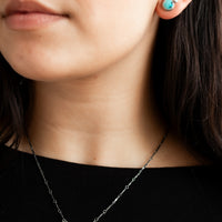 Round Turquoise Stud Earrings