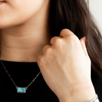 Rectangle Turquoise Double Shank Cuff