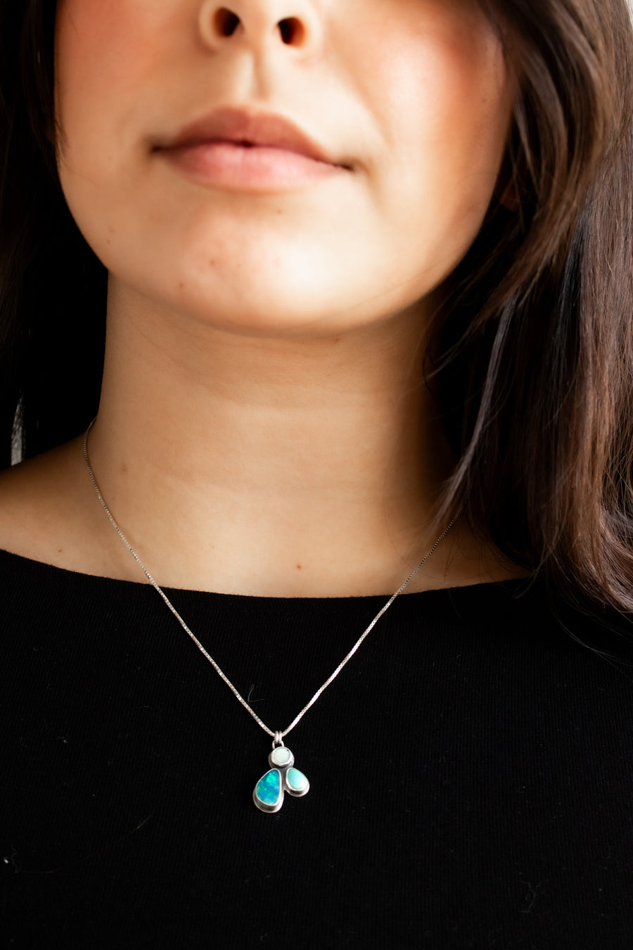 Opal Duo & Turquoise Stone Necklace