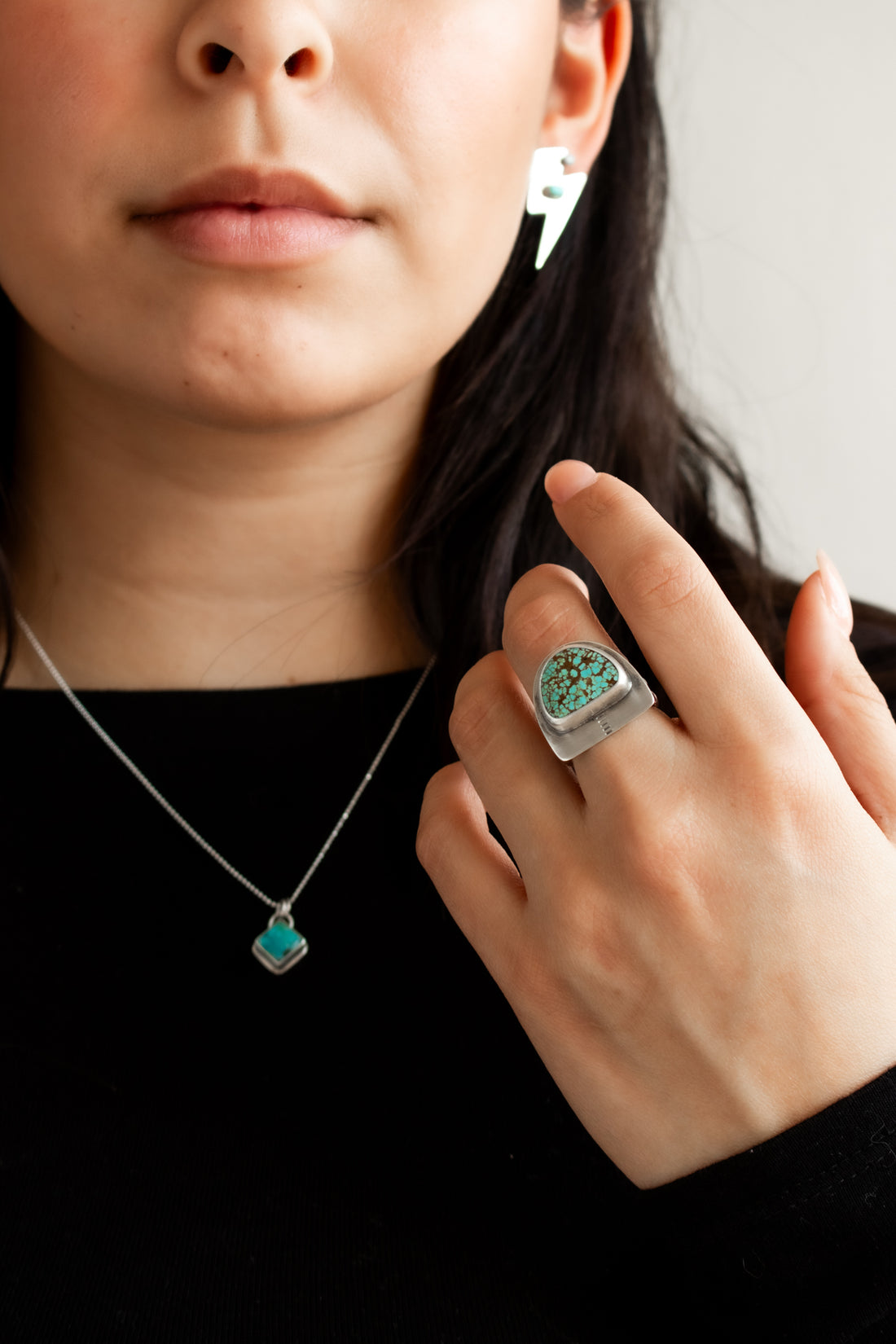 Size 7 | Half Moon Catalina Blue Turquoise Ring