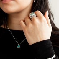 Half Moon Turquoise Double Shank Cuff