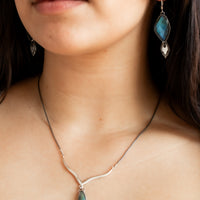Faceted Labradorite Purusha Dangle Earrings