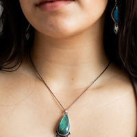 Large Labradorite Teardrop Meraki Necklace