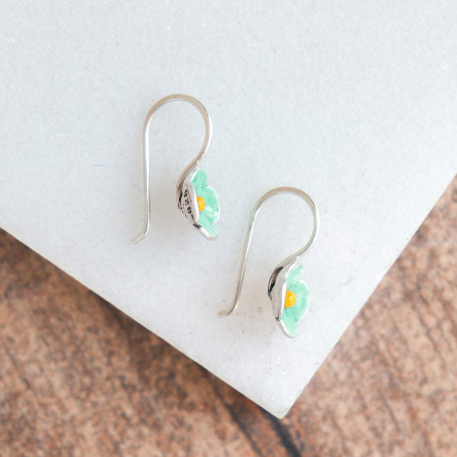 Aqua Mini Flower Earrings