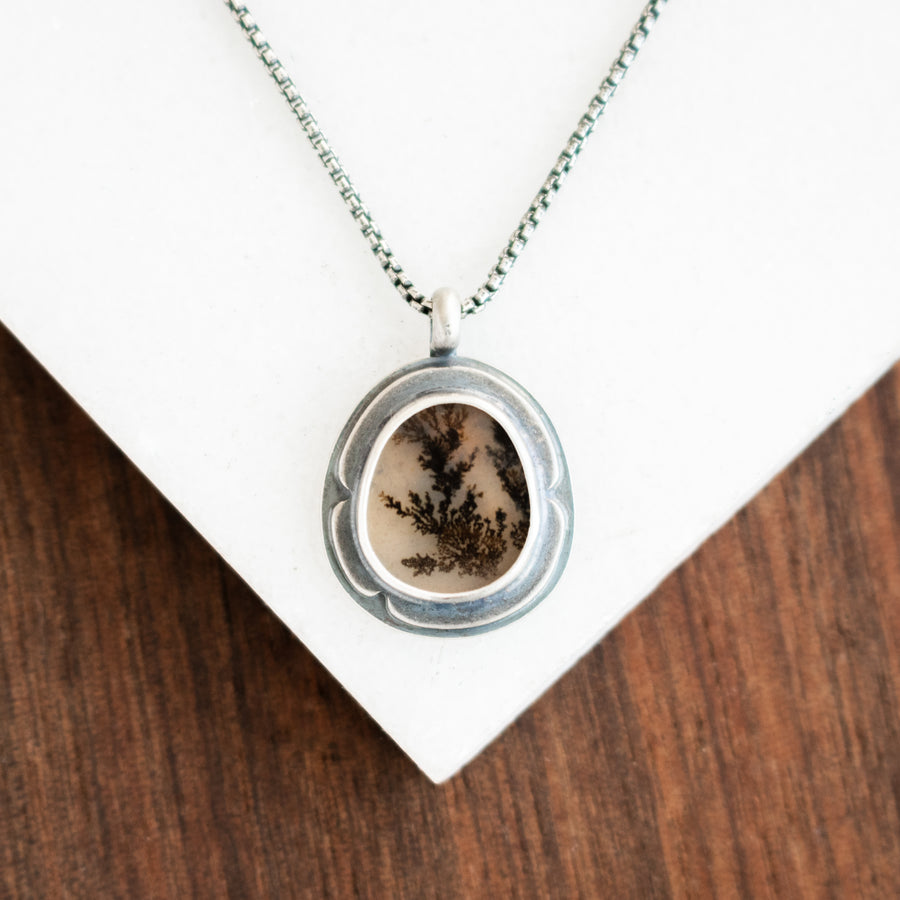 Dendritic Agate Anchor Necklace