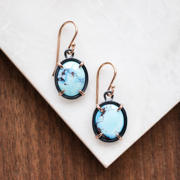 Golden Hill Turquoise Rose Gold Earrings