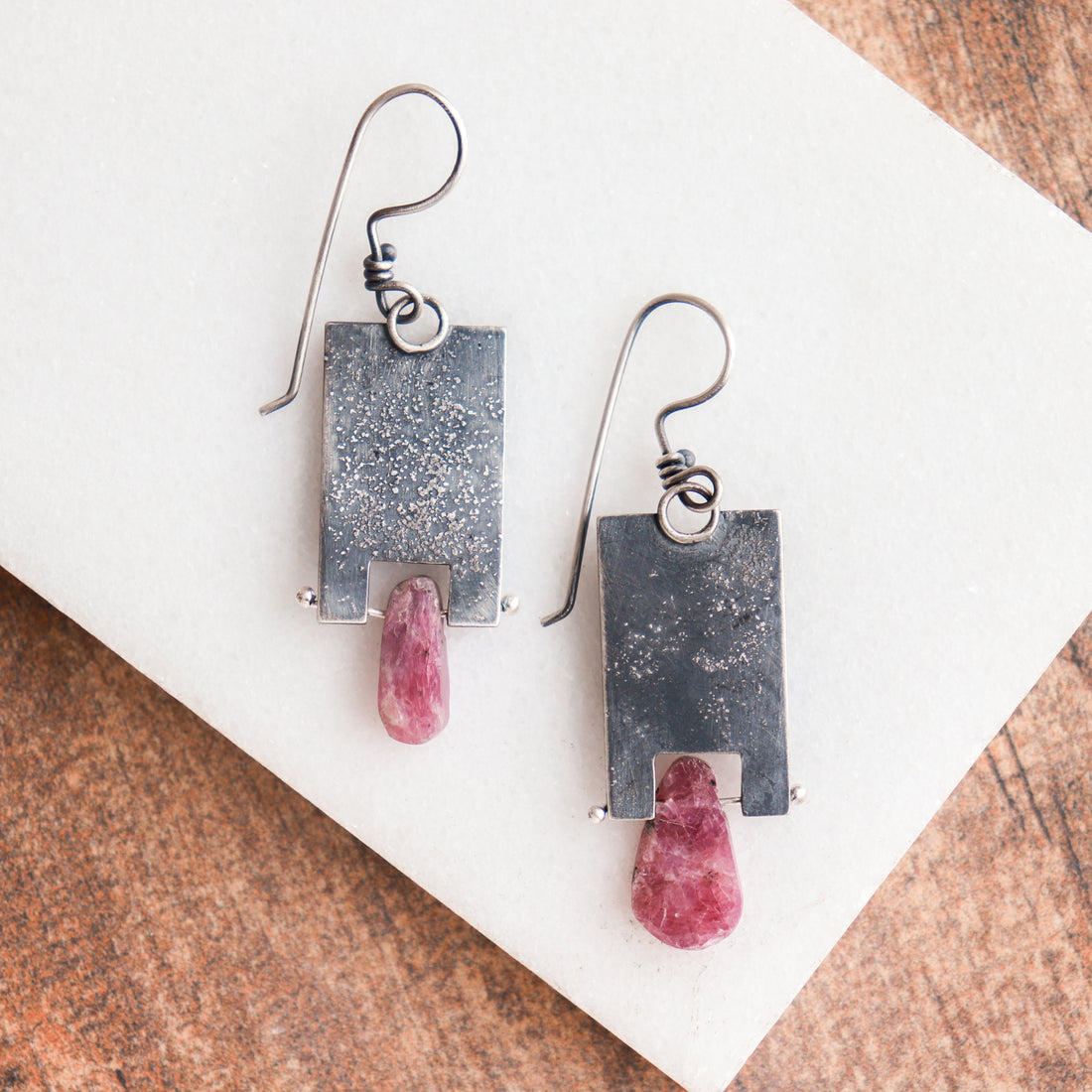 Ruby Rectangle Earrings