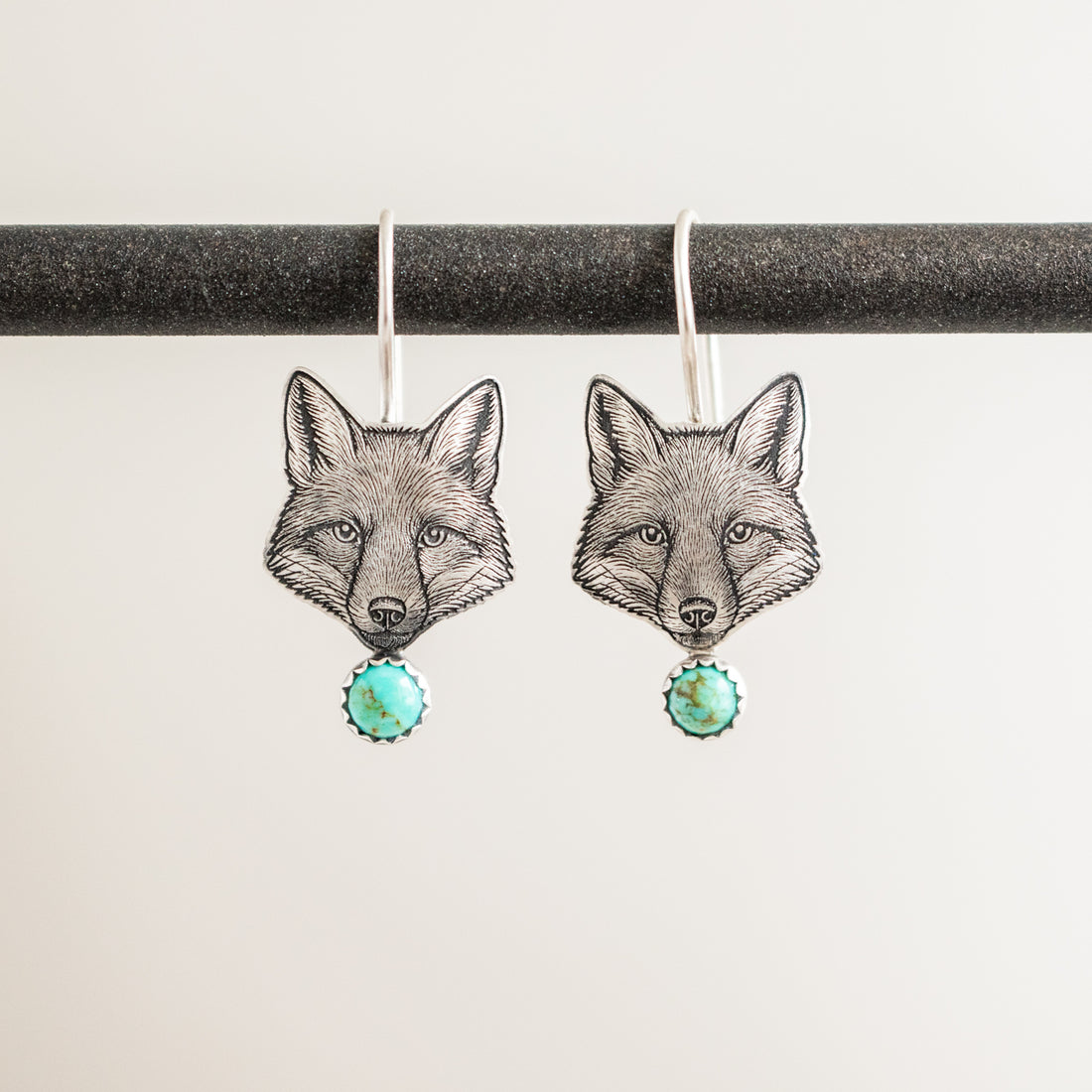 Fox Earrings with Turquoise