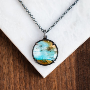 Peruvian Opal Circle Necklace
