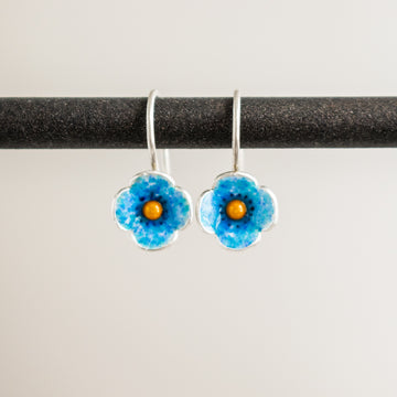 Mini Flower Earrings Blue