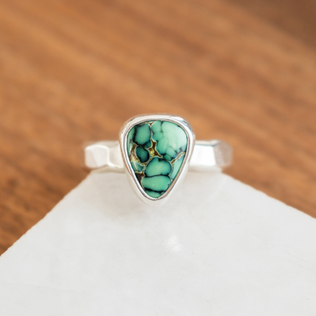 Size 8 | C&T Turquoise Hammered Ring