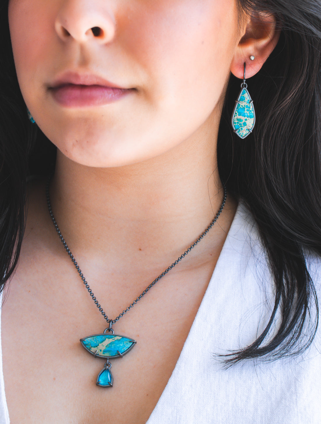 Sea Sediment Jasper Apatite Necklace