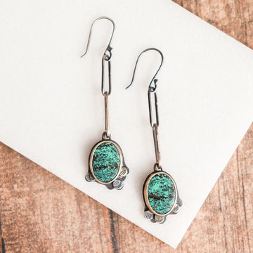 Turquoise Forest Floor Earrings