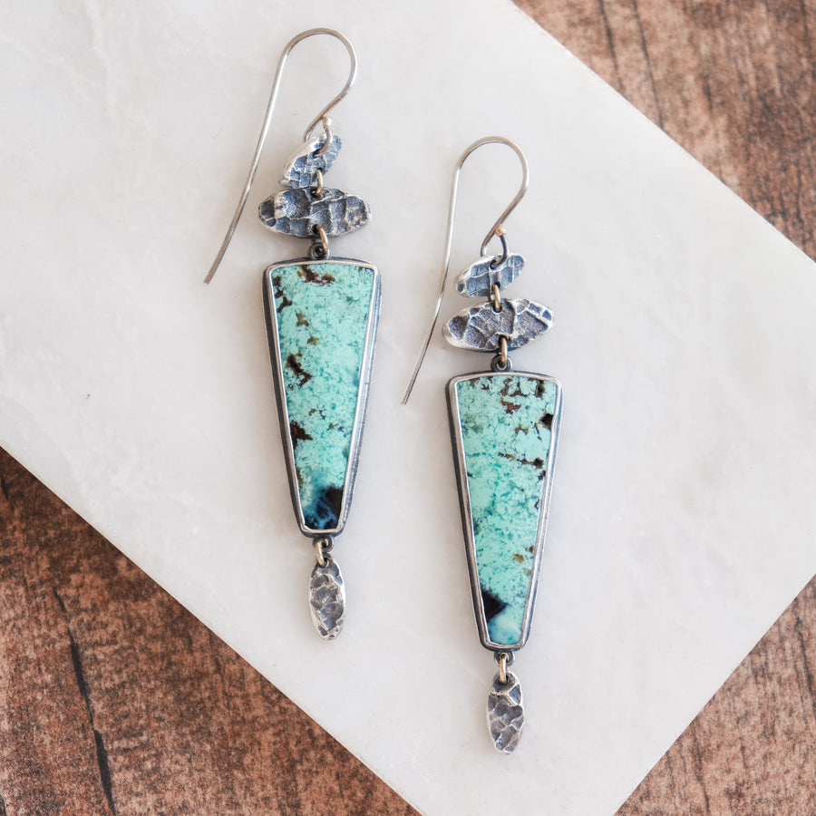 Opal Wood 18k Cairn Lunar Earrings