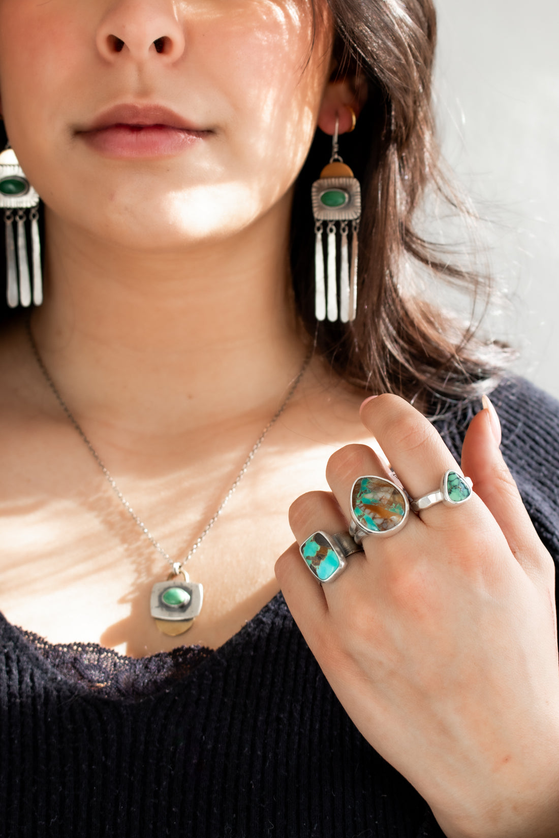 Size 8 | C&T Turquoise Hammered Ring