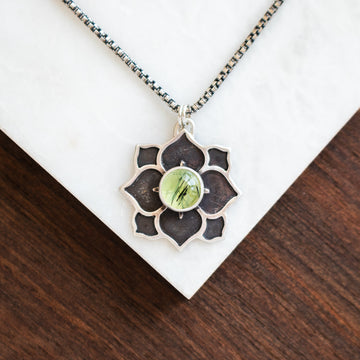 Prehnite Meraki Medallion Necklace