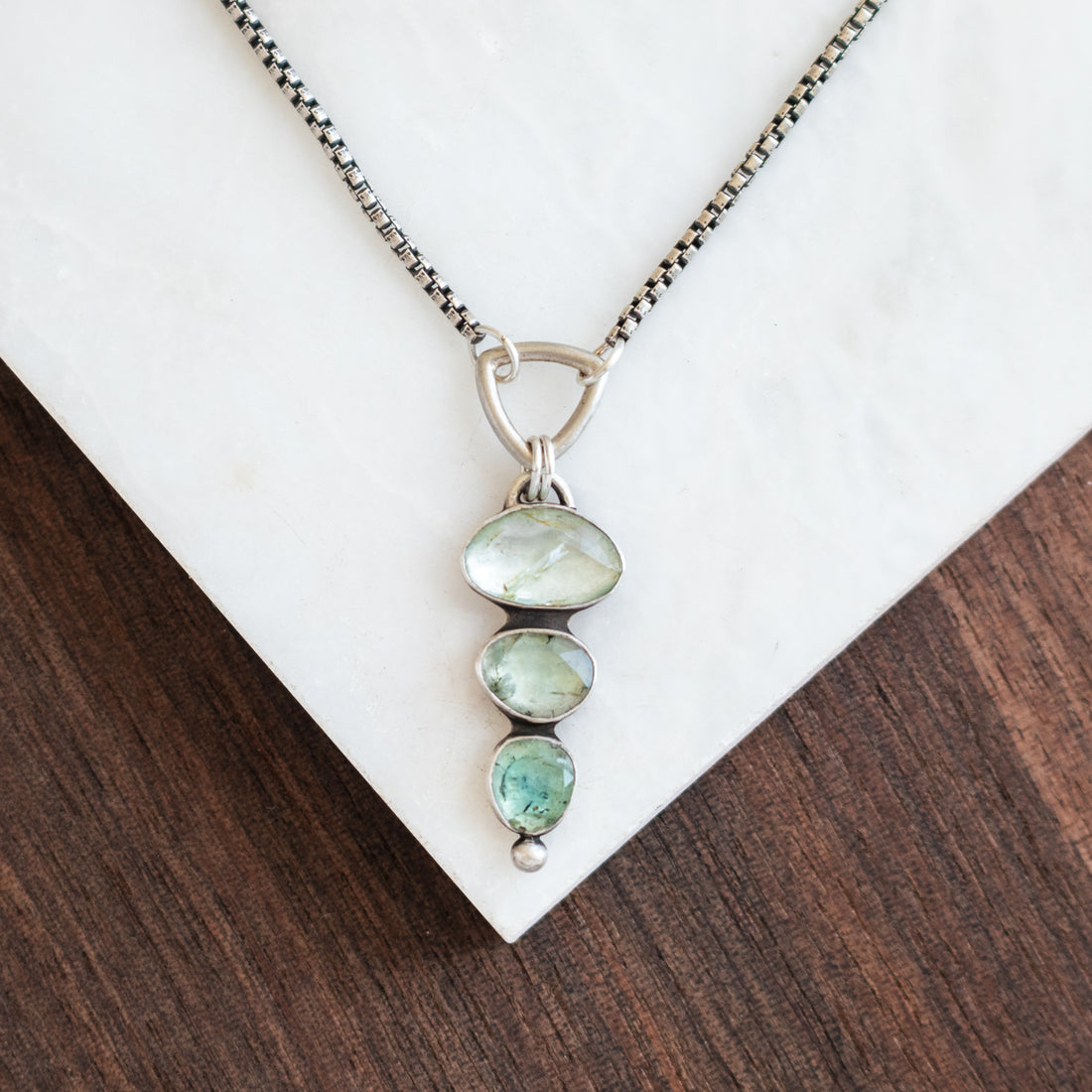 Blue Tourmaline "Y" Necklace no.1