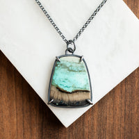 Trapezoid Opalized Petrified Wood Necklace no.2 - The Artisan's Bench